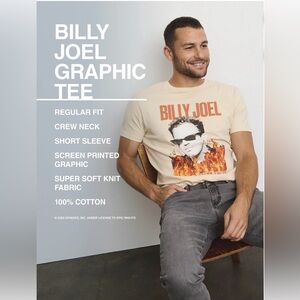 Billy Joel Graphic Tee - Cream